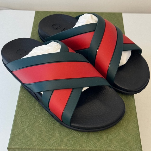 Gucci Red and Green Sandals - Picture 1 of 5